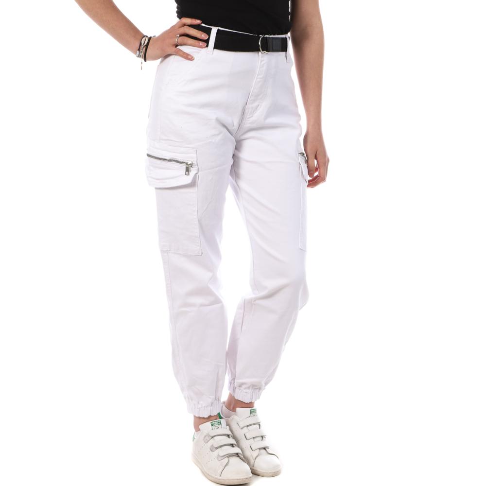 Monday Premium Pantalon Cargo Ceinture Blanc Femme Monday Premium LW-357
