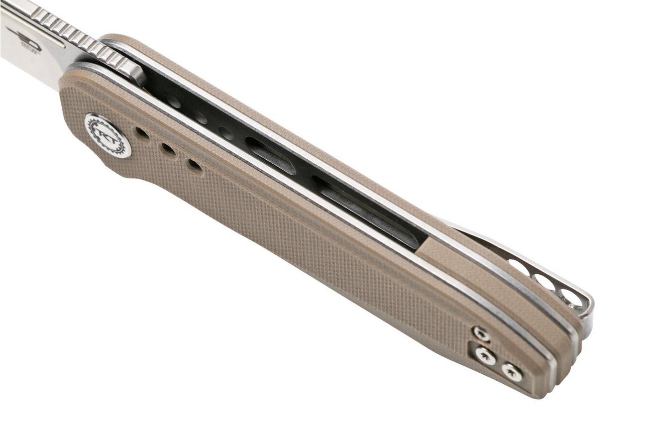 Bestech Syntax BG41B Stonewashed, Beige G10 zakmes