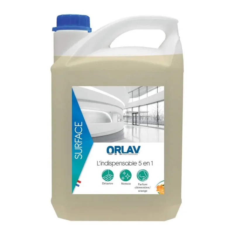 ORLAV - Nettoyant multi-surfaces 5 en 1 - Parfum clémentine - 5L