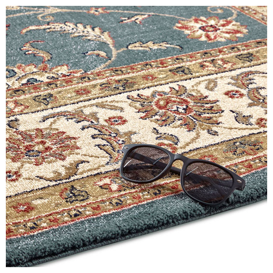 Tapis style persan en velours ras - kiana - vert antique - 160 x 230 cm