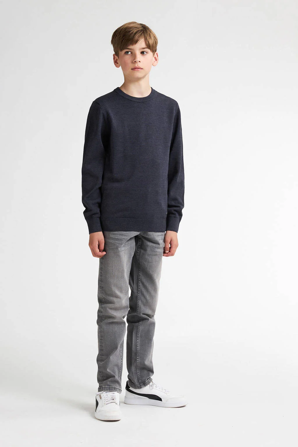 Petrol Industries sweater marine fijn gebreid