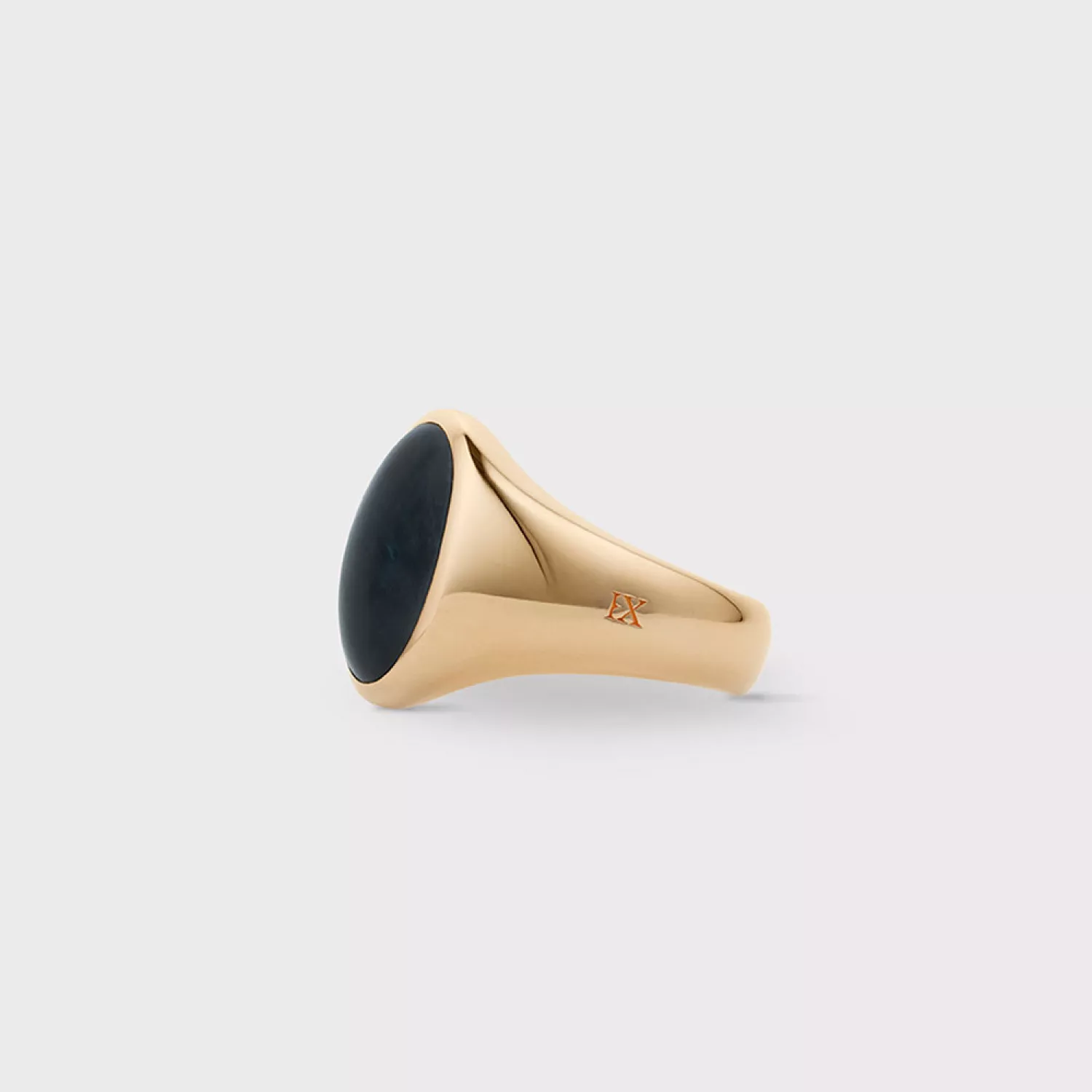 IX Studios Oval Signet Hawks Eye Ring 22 kt. Forgyldt Sølv DMN0337GDHE