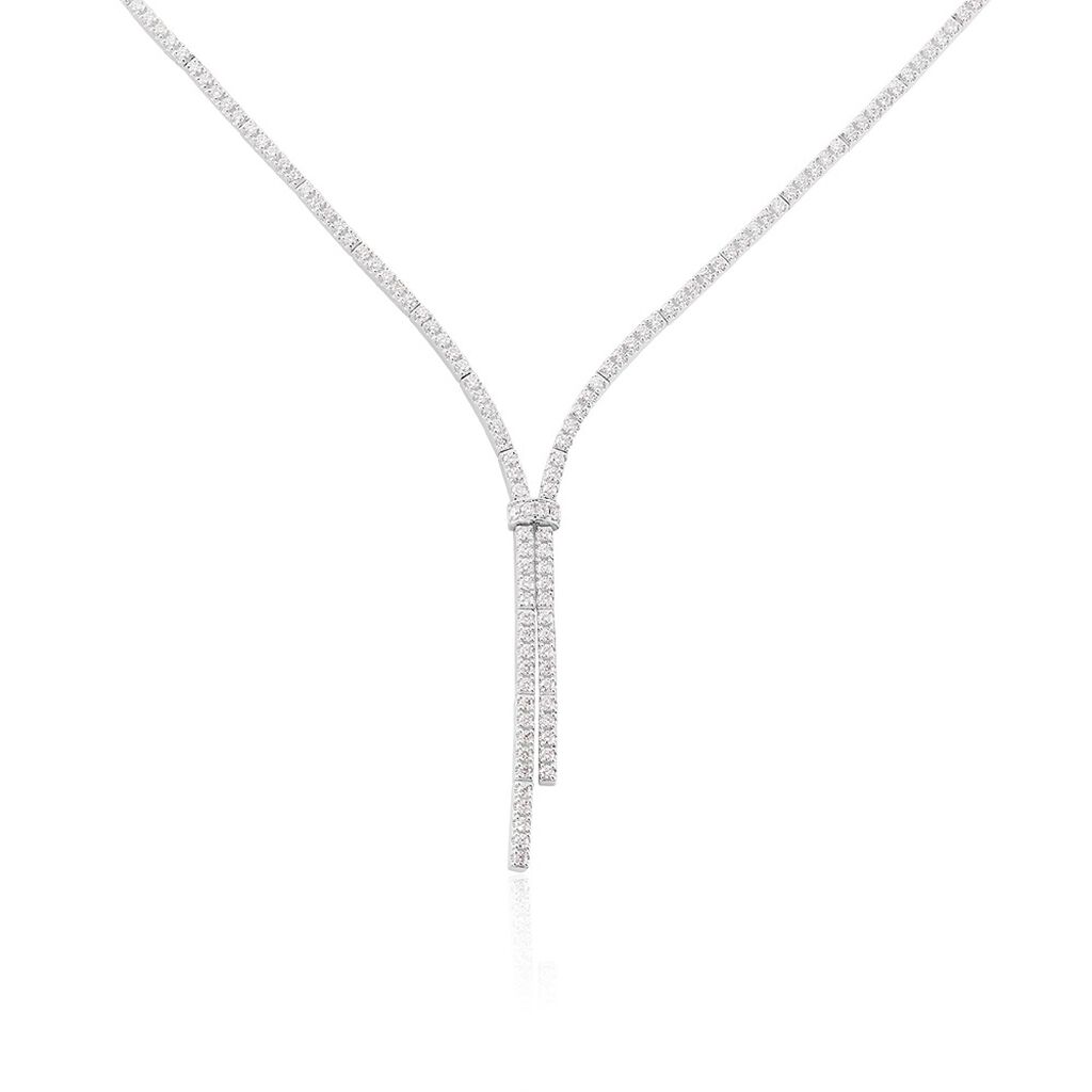 Collier River Or Blanc Diamant