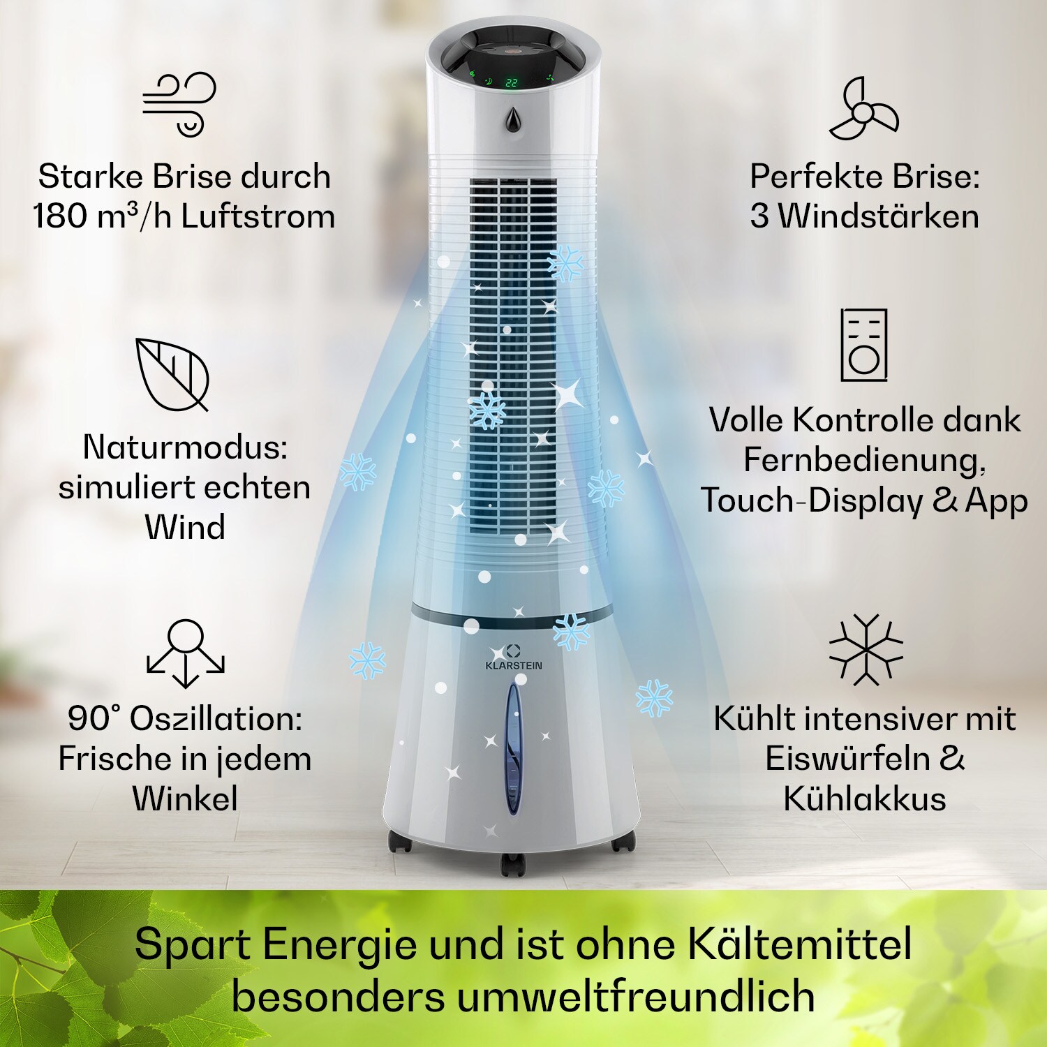 Skyscraper Ice Smart 4-in-1 Luftkühler & Ventilator WiFi 210m³/h Fernbedienung