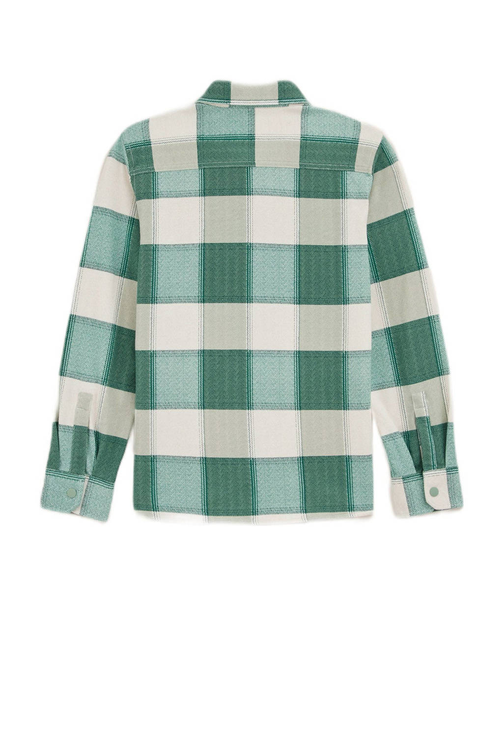 WE Fashion geruit overhemd groen/ecru