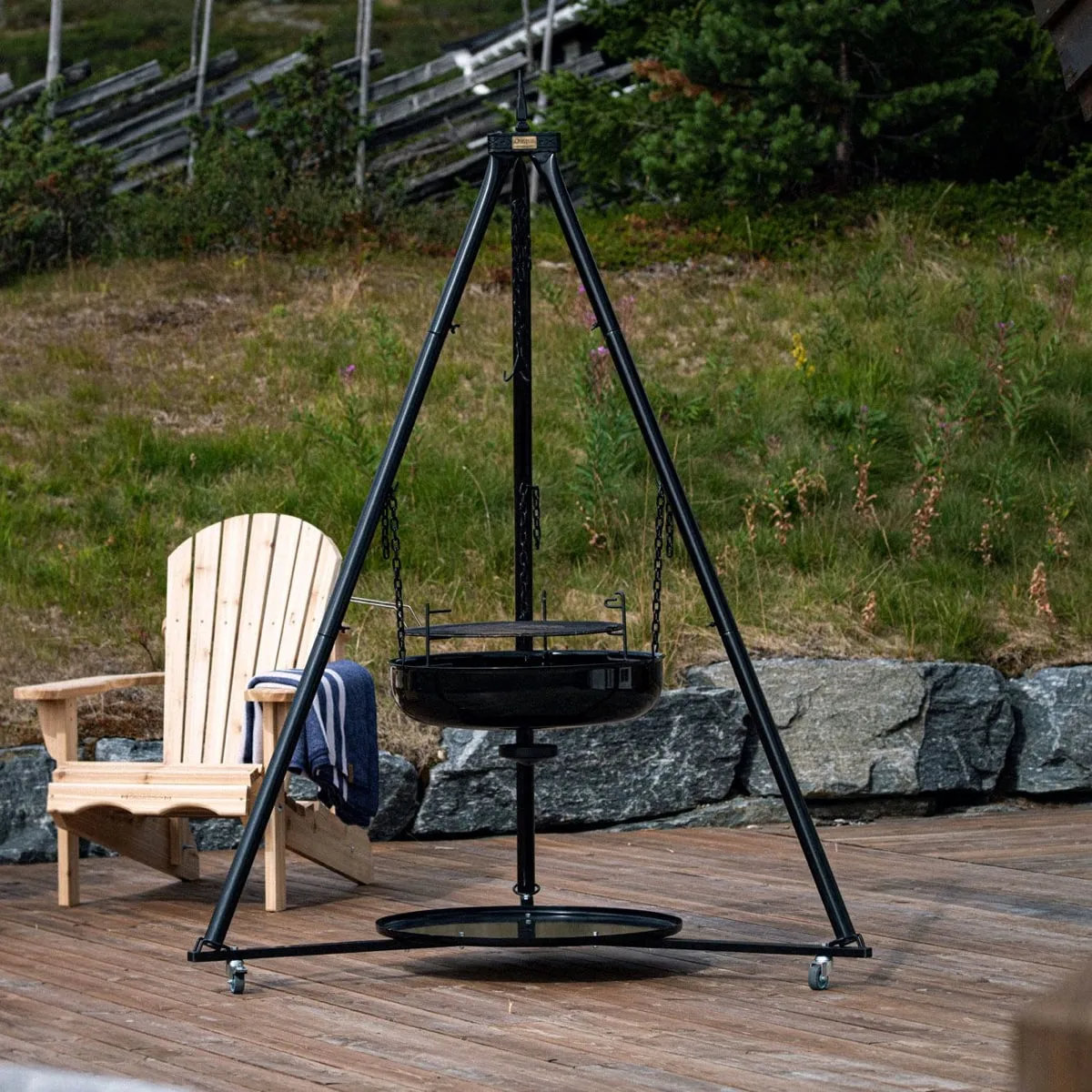 Espegard Understell m/ hjul til bålpanne 60 og 70 cm Black