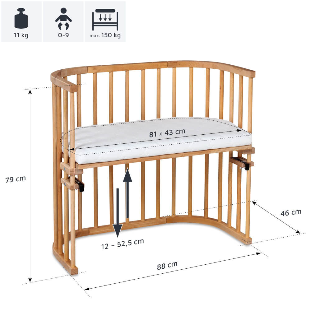 babybay Kinderbett-Umbausatz passend für Modell Original, weiß lackiert