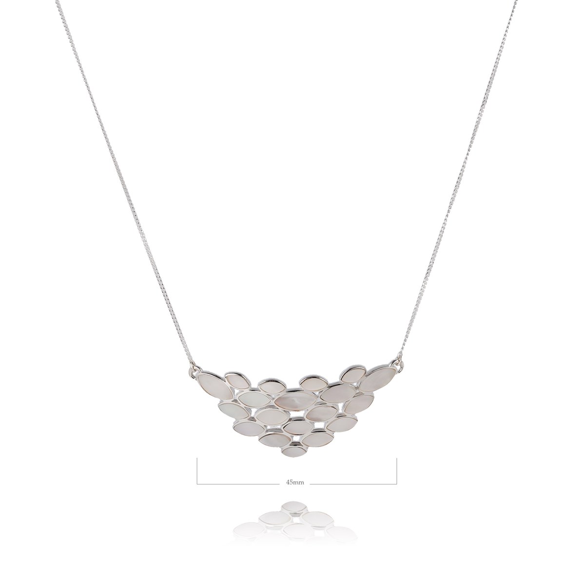 Collier Pétale en Nacre Blanche - Chaîne en Argent 925 | Aden