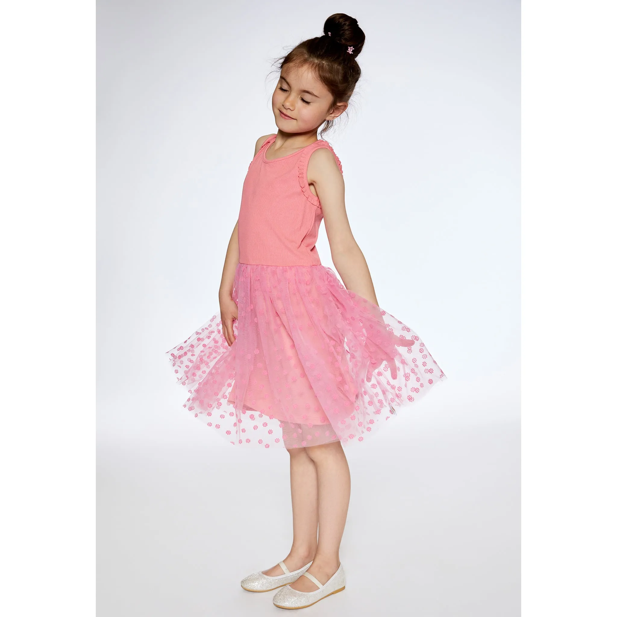 Deux par Deux Robe Mesh Fleurs 3-6ans