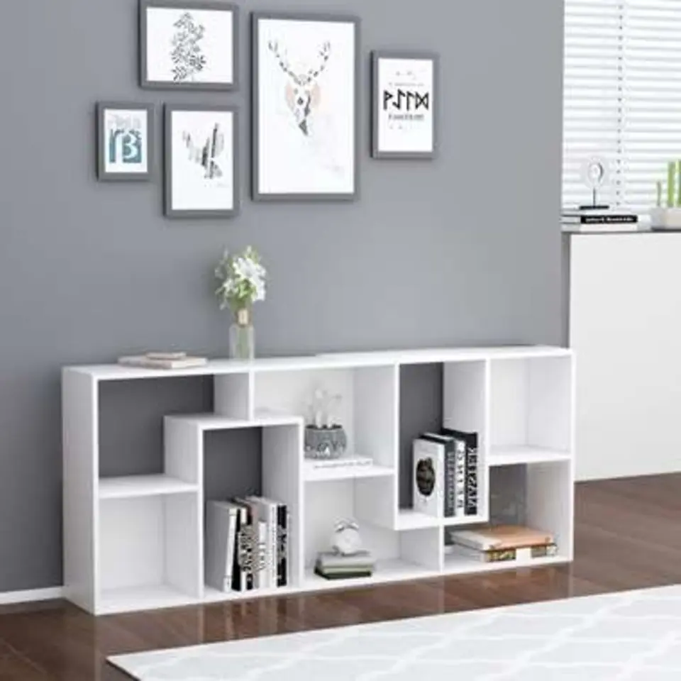 vidaXL - Boekenkast - Wit - Bewerkt hout