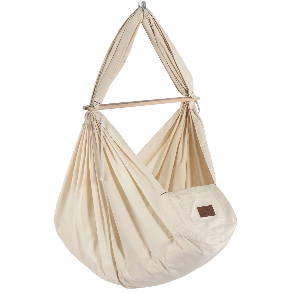 SCHMUSEWOLKESCHMUSEWOLKE   Tipi weiss mit anthrazit Motor und Bio Federwiege natur Schafwolle