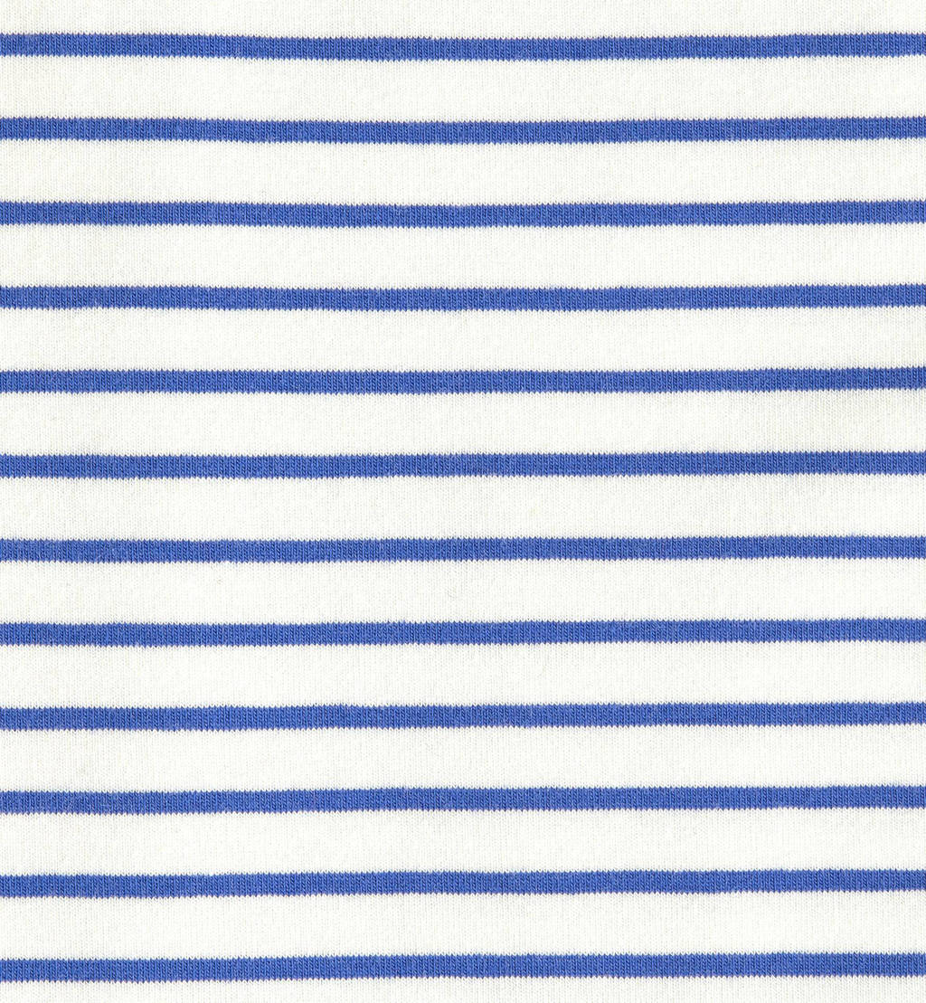 Little Label gestreepte shortama van katoen blauw/wit