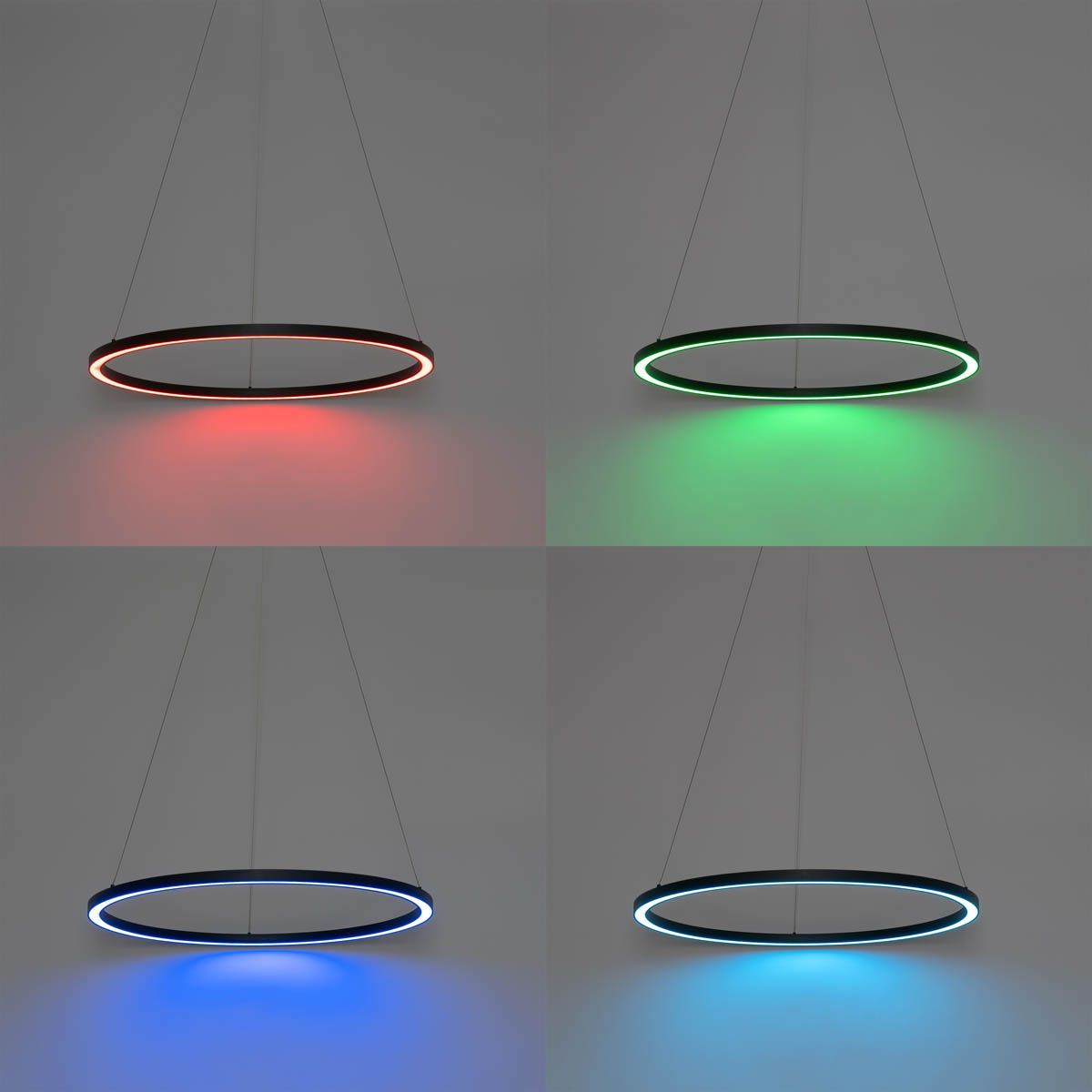 Smart hanglamp zwart 80 cm incl. LED en RGBW - Girello