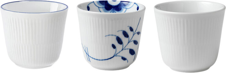 Royal Copenhagen Gift With History termokop 26 cl 3-pak Blå Mega Riflet, Hvid Riflet, B Hvid