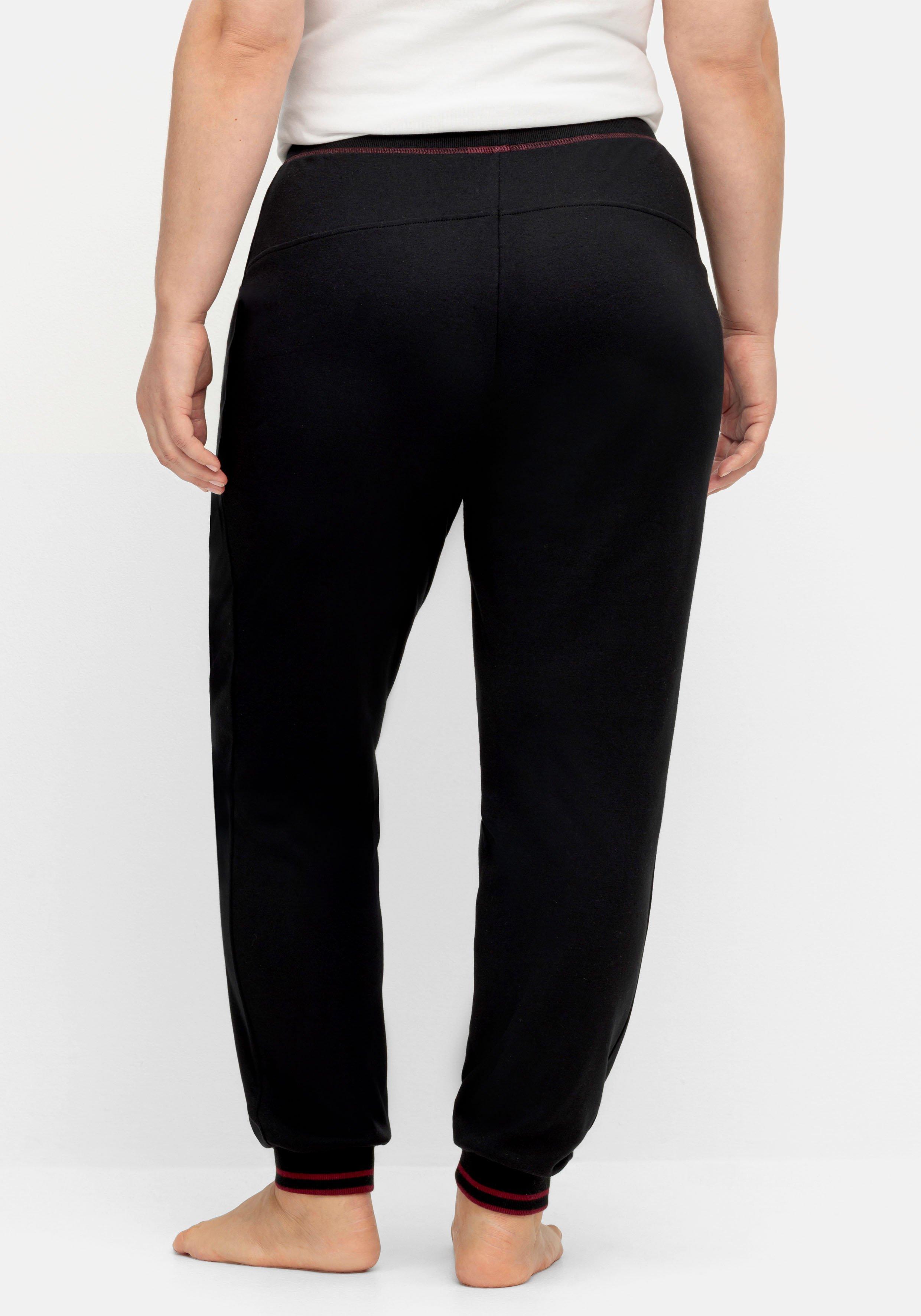 Jogginghose mit Bindeband und Kontrastdetails