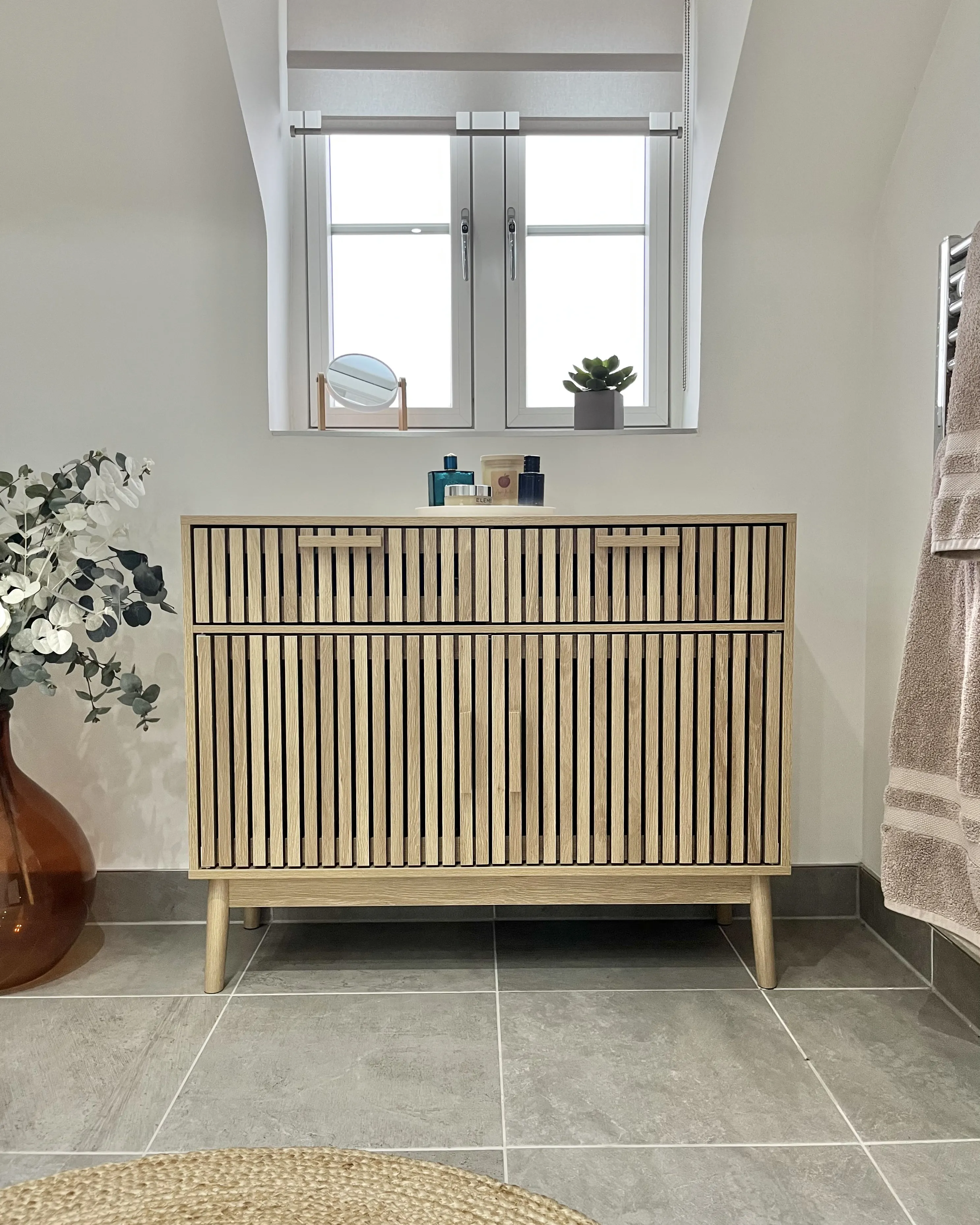 Dressoir met 2 deuren LYNWOOD Lichtbruin