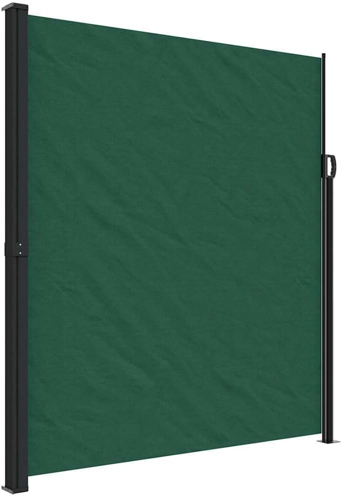 vidaXL Seitenmarkise, Sichtschutz Ausziehbar, Windschutz Sonnenschutz für Garten Balkon Terrasse, Seitenrollo Seitenwandmarkise, Dunkelgrün 220x500cm