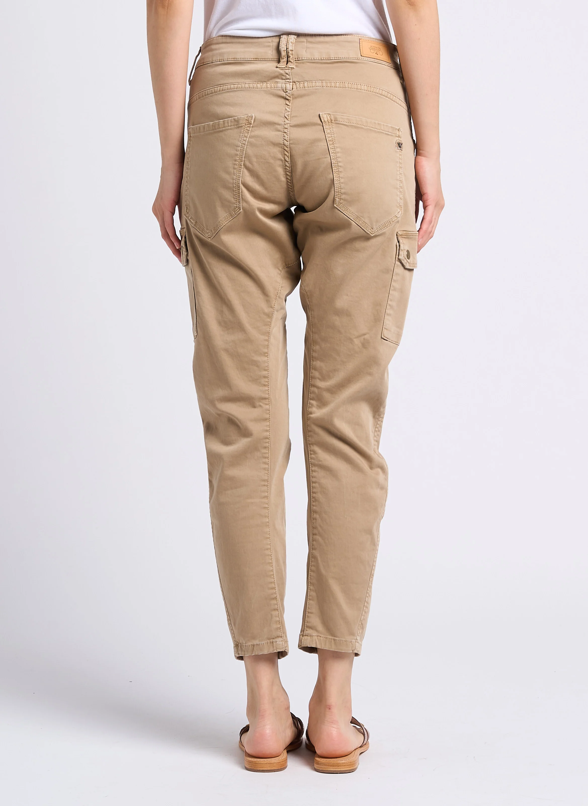 RIVERA - Pantalon cargo taille basse en coton mélangé | Marron