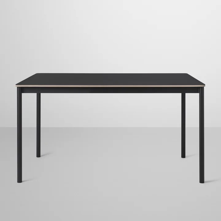 Muuto - Base Table 190 x 85 cm, schwarz / Eichenplatte / Sperrholzkante