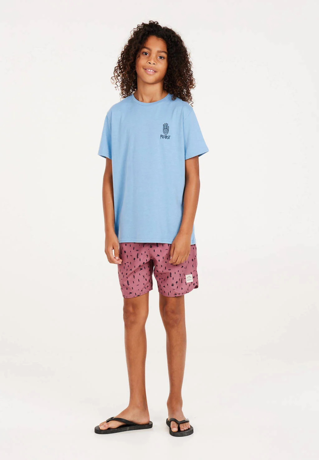 Protest T-shirt met printopdruk lichtblauw