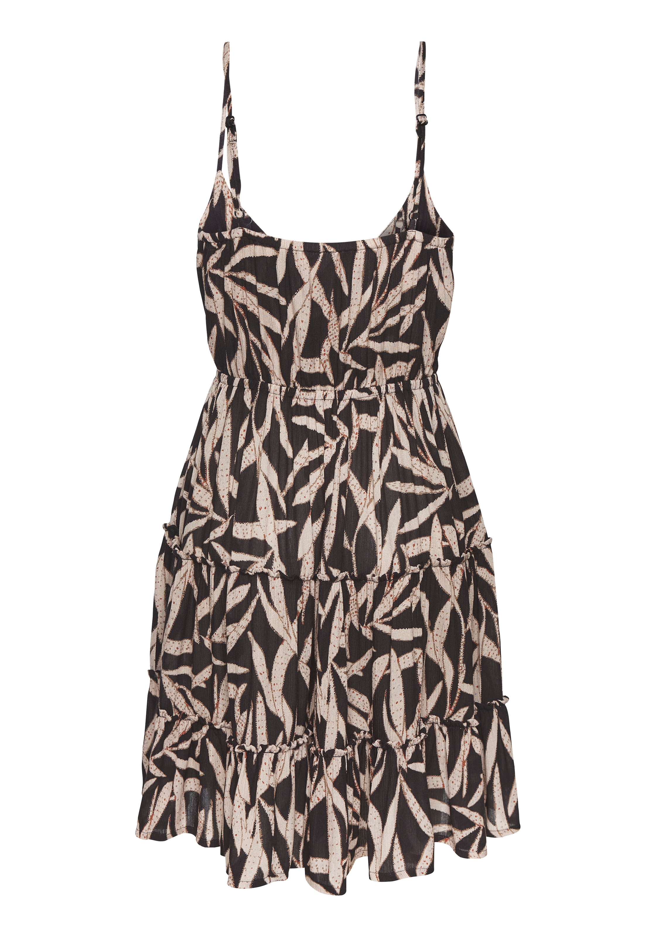s.Oliver Sommerkleid mit Alloverdruck, luftiges Strandkleid mit Volant