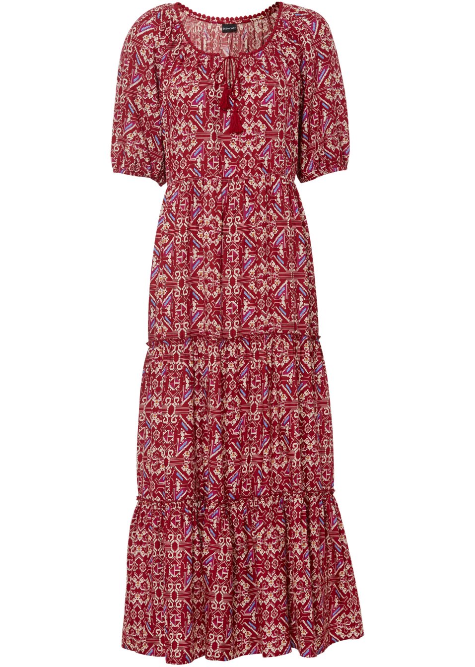 Robe longue imprimée en viscose durable