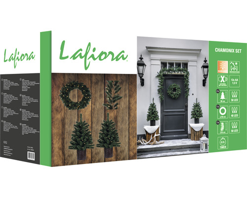 Kunstkerstboom, dennenboom Lafiora Chamonix set, 90 cm hoog, groen