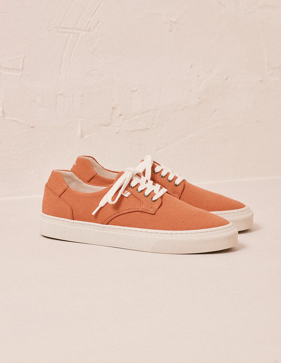 Baskets basses Alexandre - Toile terracotta