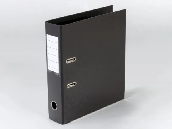Brevordner Q-Line sort A4 metalskinne 75mm ryg - (10 stk.)