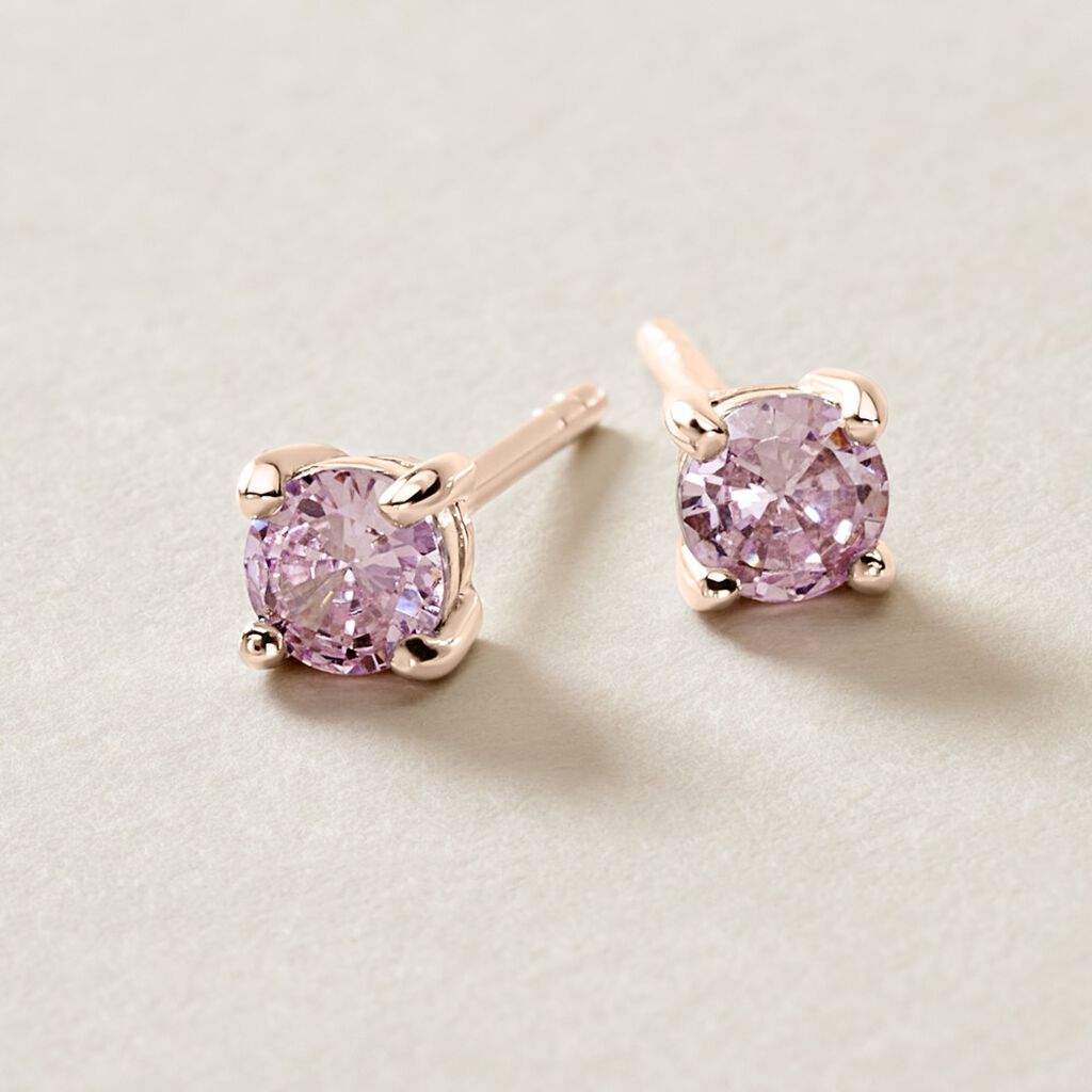 Boucles D'oreilles Puces Rio Argent Rose Oxyde