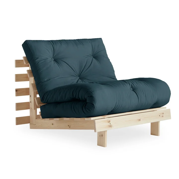 Karup Design - Roots Schlafsessel 90 cm, Kiefer natur / petrolblau (757)