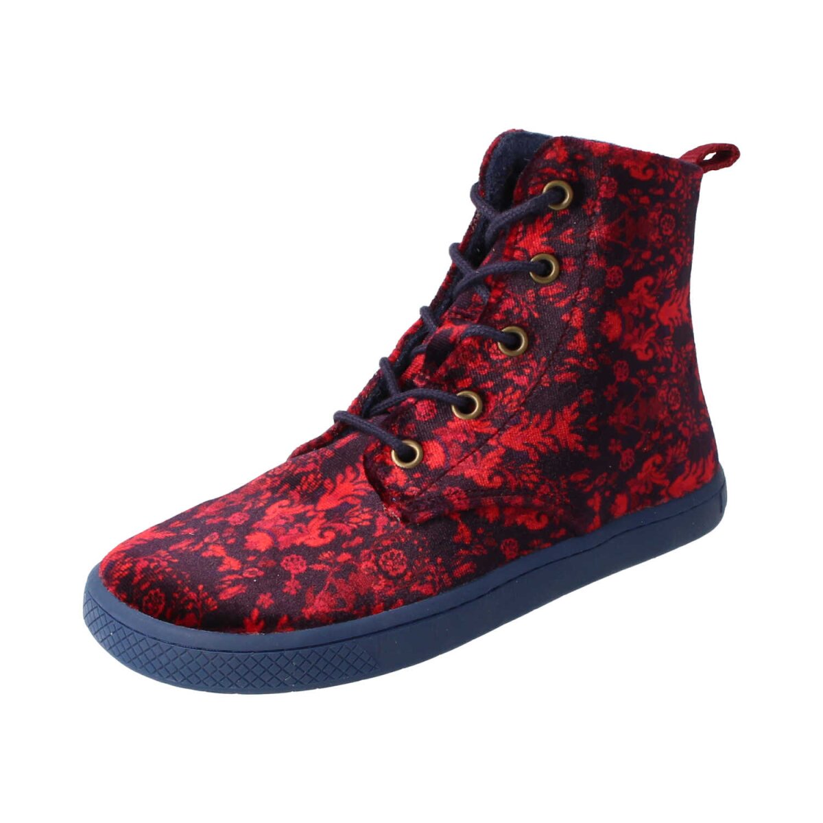 2021012-F11HAPPY-FEEL textile velvet navy red laces Weite/M