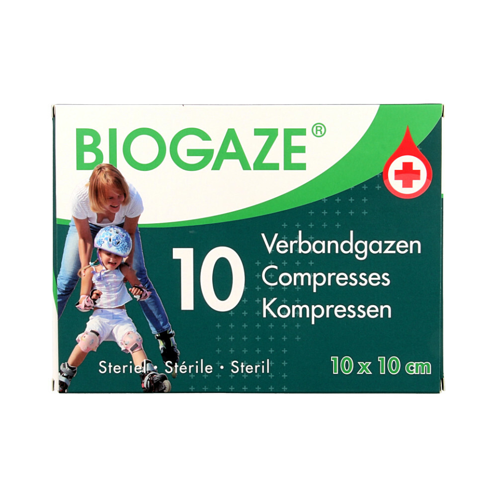 2x Biogaze Kompress 10 x 10 cm10 stuks