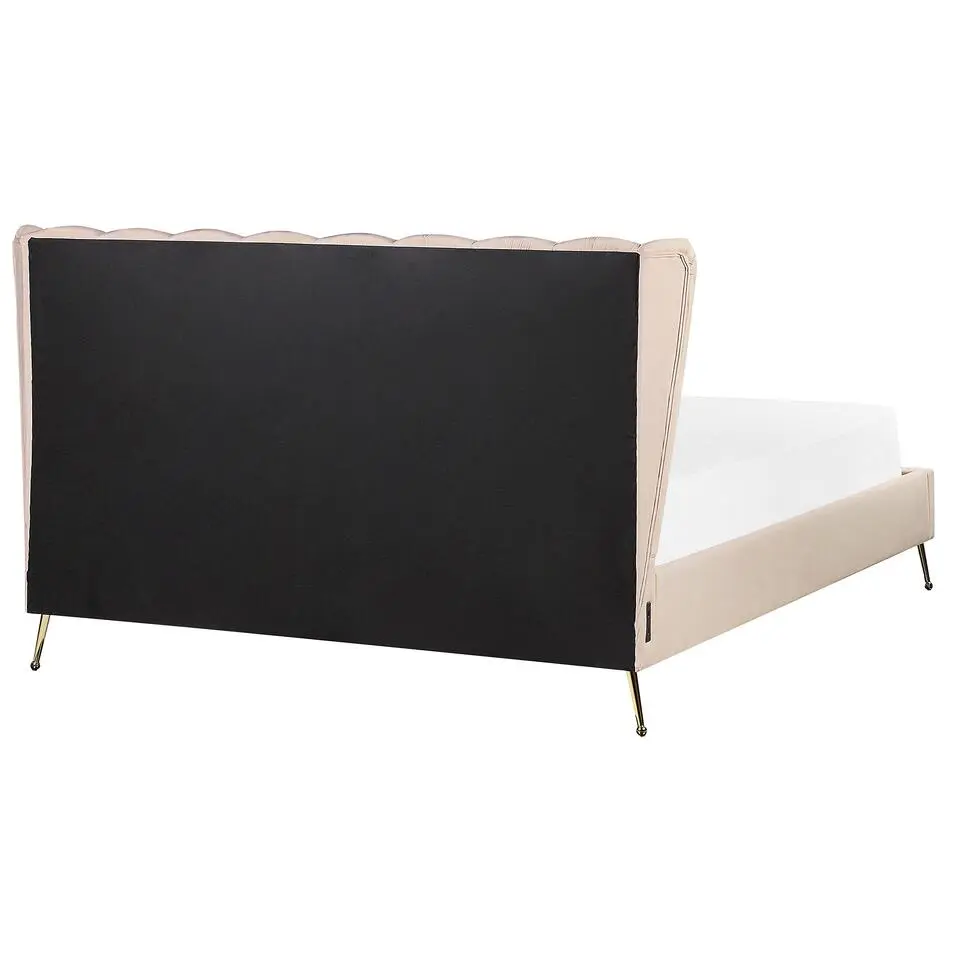 MIRIBEL - Tweepersoonsbed - Beige - 160x200 - Fluweel