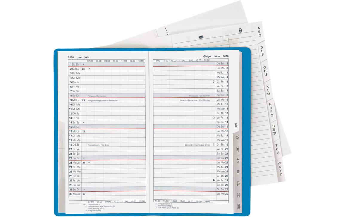 Taschenagenda Planer Luzern Blau, 8.7 x 15.3 cmMonatsplaner 2026