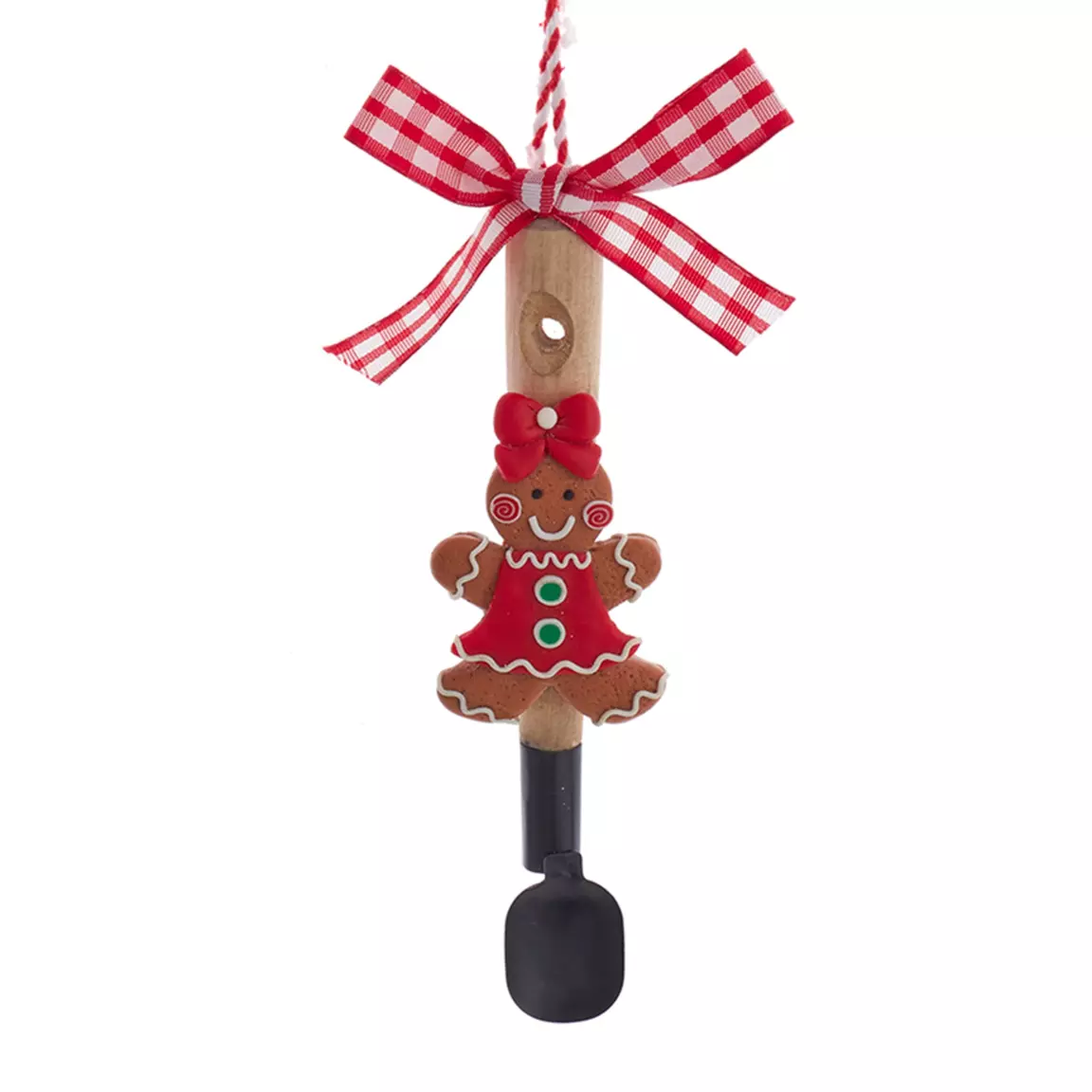 Pain d'épices à suspendre (H12 cm) Cuillère de Noël Rouge