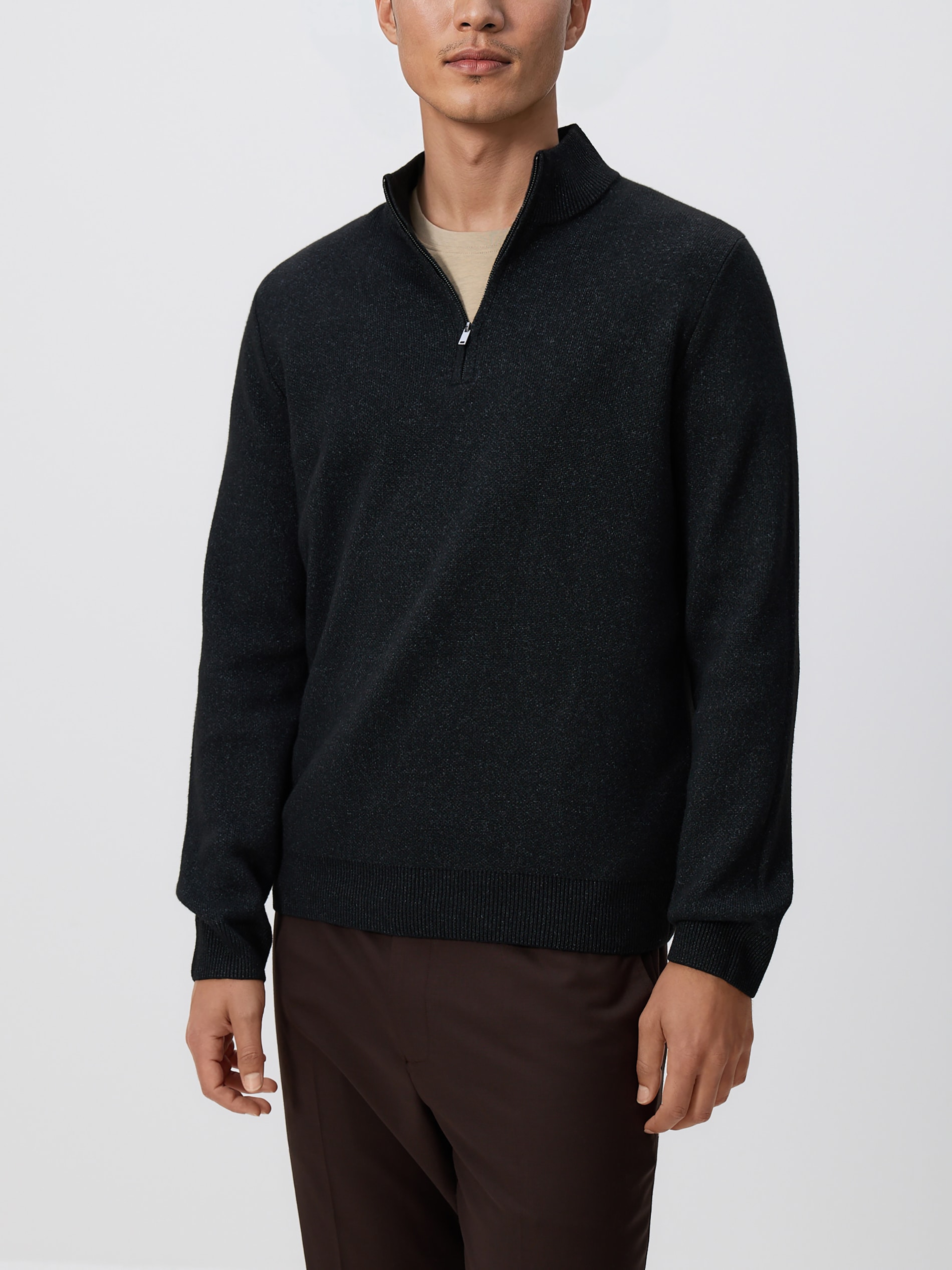 Rollkragenpullover mit Reißverschluss