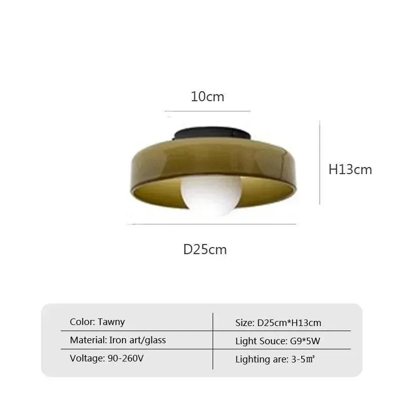 Nordic Color Vitnage Glass Ceiling Lamp | Modern Minimal Entryway Hallway Hanging Light