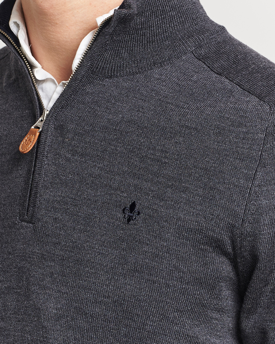 Morris John Merino Half Zip Dark Grey