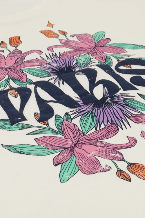 Wit T-shirt Paris met bloemen