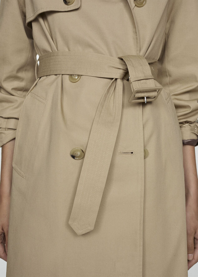 MANGO Classic trench coat with belt Light beige