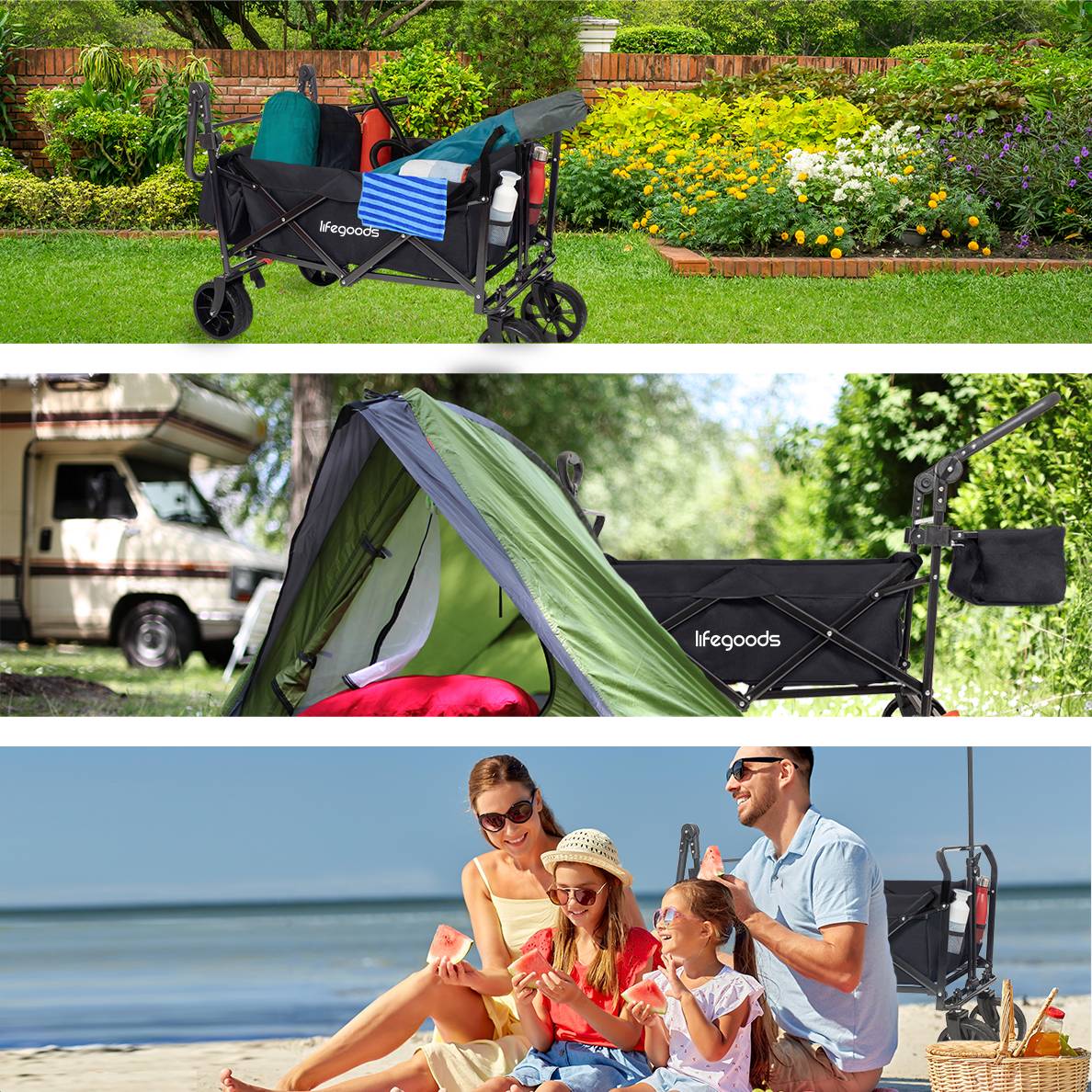 Lifegoods 90l bolderkar - black