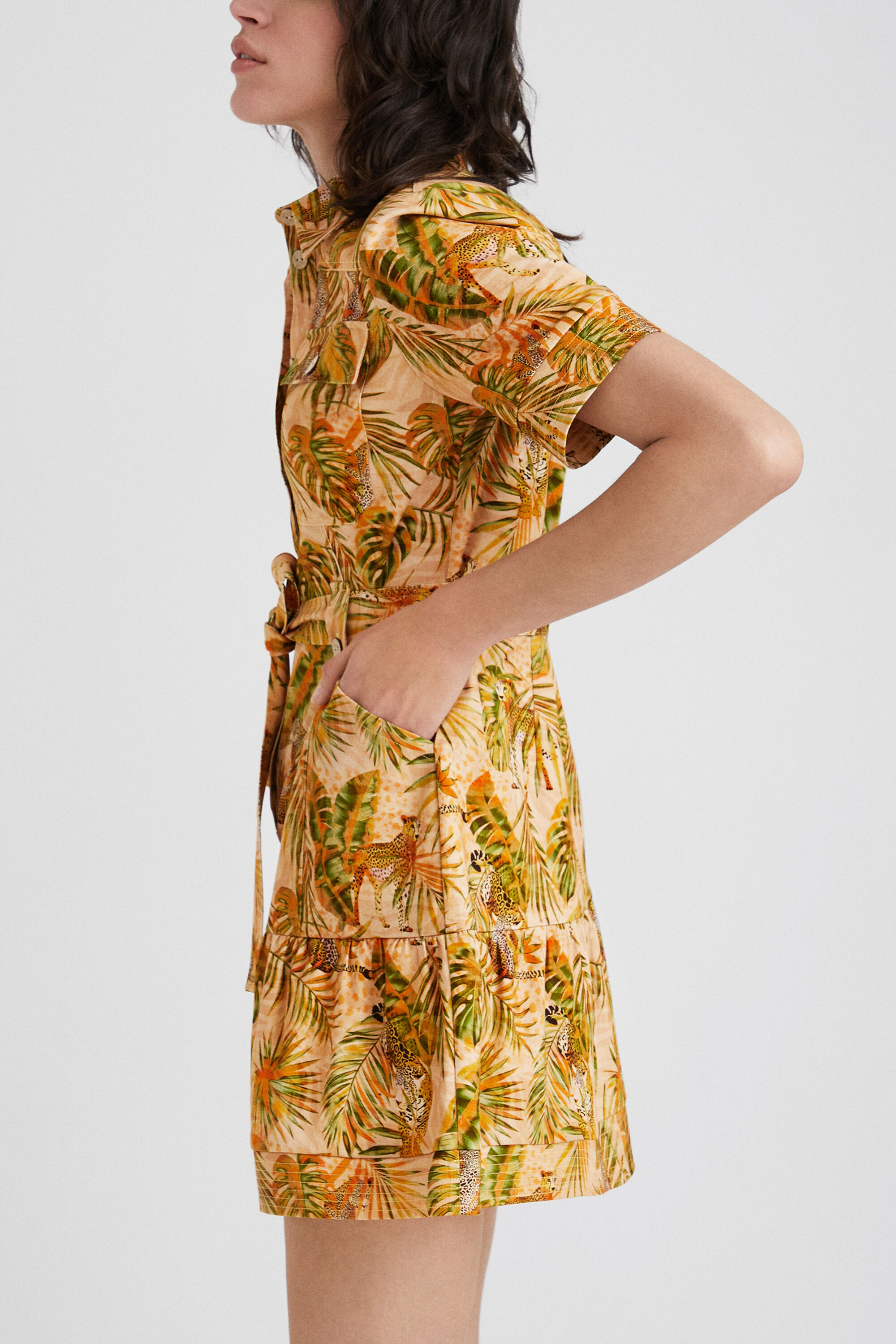 Robe chemise tropical