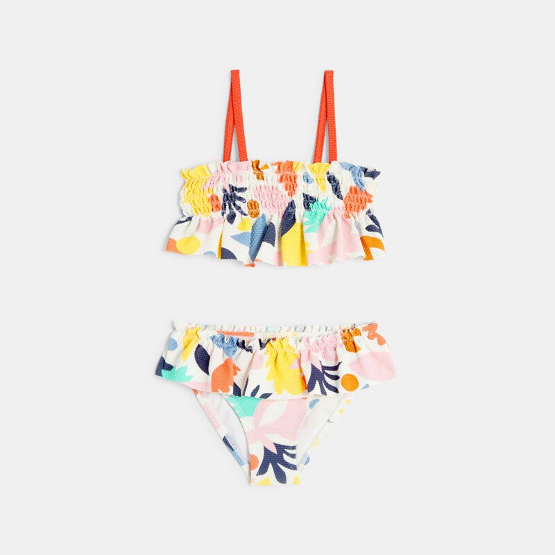 Maillot de bain 2 pièces bébé fille à motifs abstraits blanc Catimini Blanc