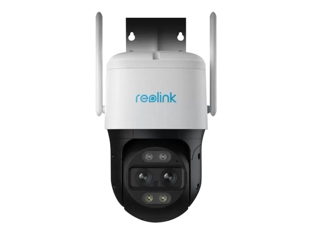 Reolink Trackmix Series W760 - Netværksovervågningskamera - PTZ - kanontårn - udendørs - vandtæt - farve (Dag/nat) - 2 x 8 MP - 3840 x 2160 - 4K - motoriseret - audio - trådløs - WiFi - LAN 10/100 - H.264, H.265 - DC 12 V