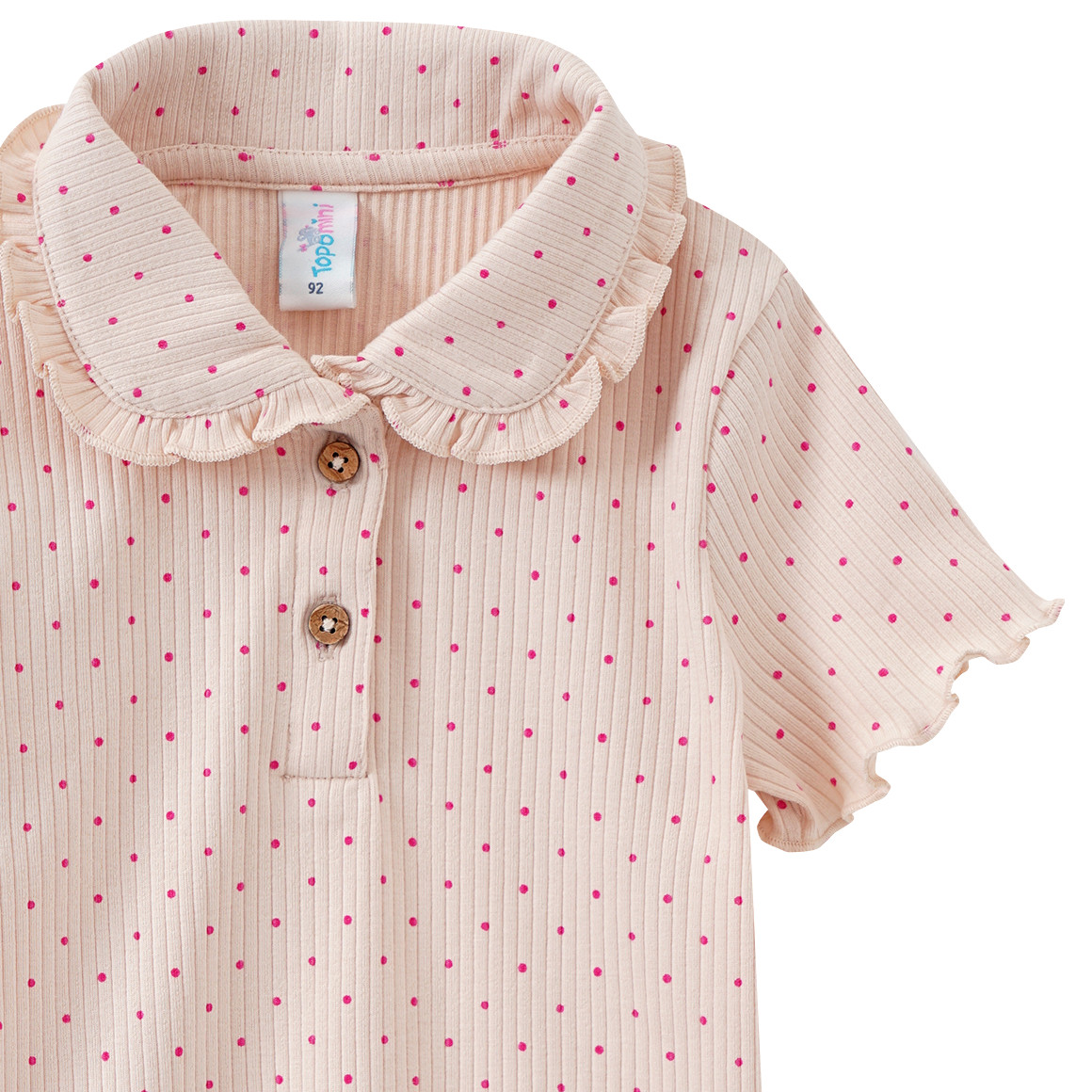 Topomini Baby Poloshirt mit gerippter Struktur creme