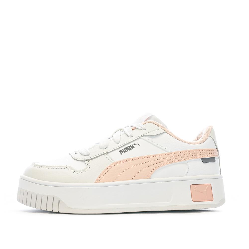 Puma Baskets Blanches/Rose Fille Puma Carina 04