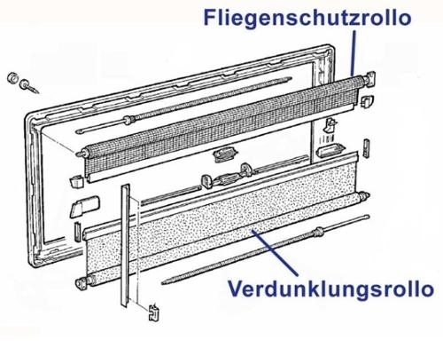 S4 Fenster-Ersatzteil - Verdunkelungsrollo in weiß