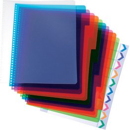 Intercalaires en plastique PolyDividers, A4, 5 touches,