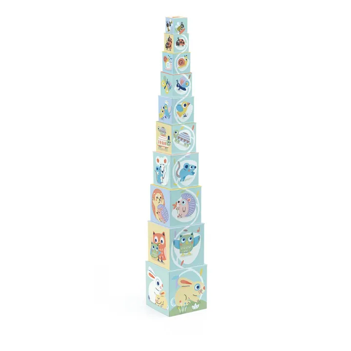 Djeco Baby Bloki - Set de 10 cubes à empiler en carton